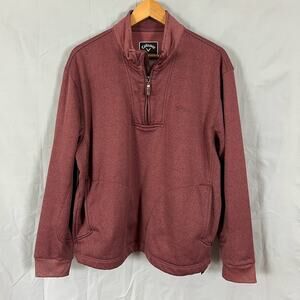 Callaway Weather Series Quarter Zip Pullover Burgundy Men's sz Large